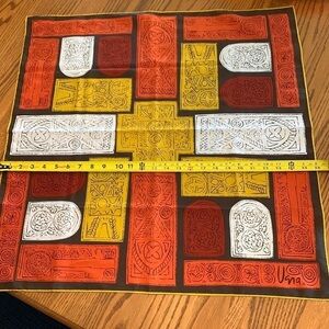 Vintage Vena Neumann scarf hand rolled edges illusions of stain glass windows